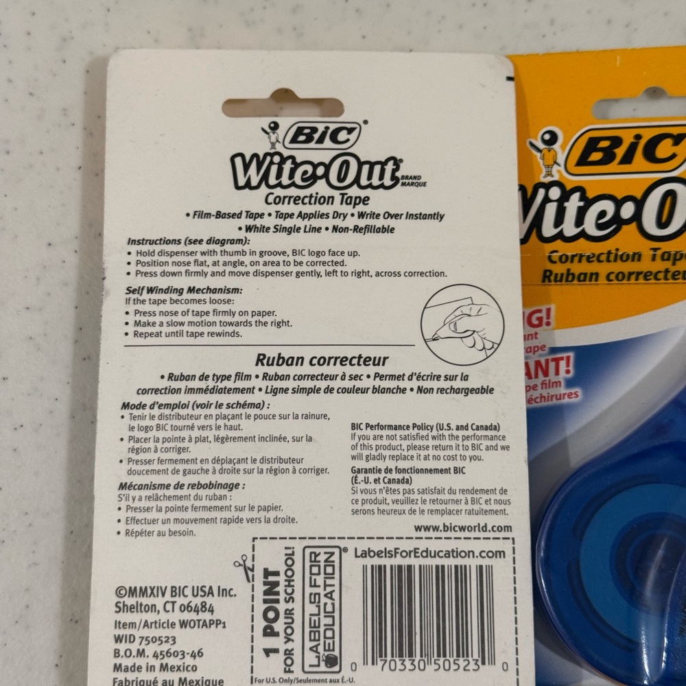 NEW BIC Wite-Out Correction Tape Bundle ~ 4 Included - Picture 5 of 7